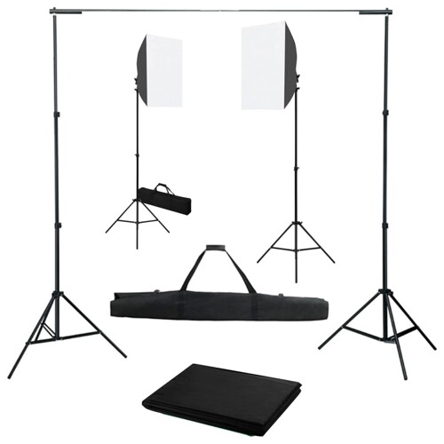 vidaXL Komplet fotografske opreme sa svjetlima softbox i pozadinom