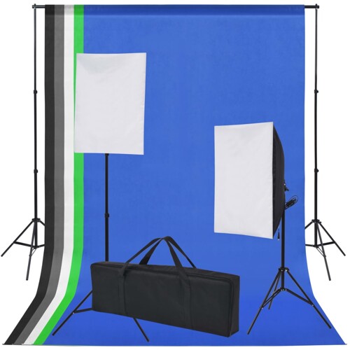 Oprema za Foto Studio: 5 Raznobojnih Pozadina i 2 Softboxa - NOVO