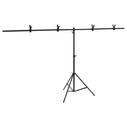 Stalak za pozadinu u obliku slova T crni 201x60x(70-200) cm - NOVO