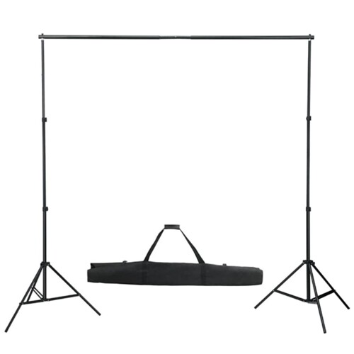 Fotografski pozadinski sustav s potporom 600 x 300 cm crni - NOVO