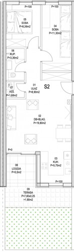Barban - novogradnja, 2S+DB s terasom, 67 m2