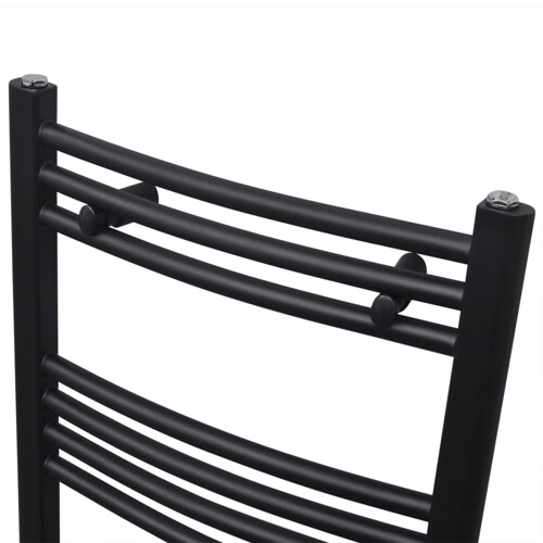 Crni kupaonski radijator za centralno grijanje zaobljeni 500 x 1160 mm - NOVO