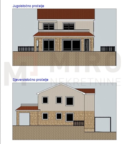 Krk, okolica, građevinsko zemljište s projektnom dokumentaci