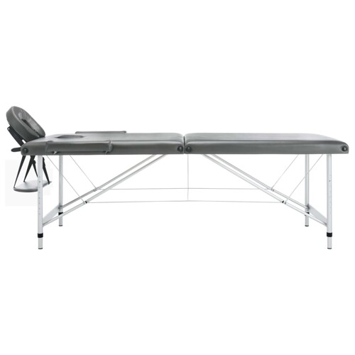 Stol za masažu s 2 zone aluminijski okvir antracit 186 x 68 cm - NOVO