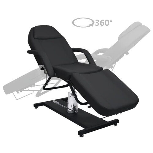 Masažni stol crni 180 x 62 x (87 - 112) cm - NOVO