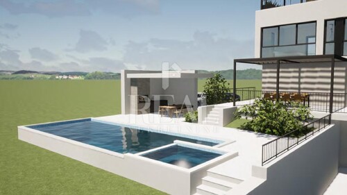 KAŠTELIR-PREKRASNA VILA U IZGRADNJI NA TRI ETAŽE+KROVNA TERA