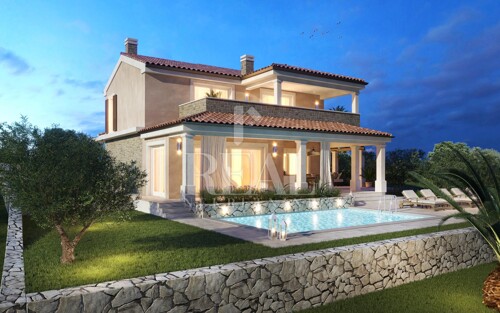 Cres, vila sa bazenom na atraktivnoj lokaciji, PO+P+1