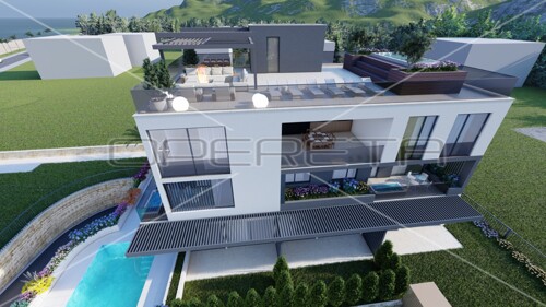 Penthouse u novogradnji prvi red do mora, 249 m2 NKP, Sukošan