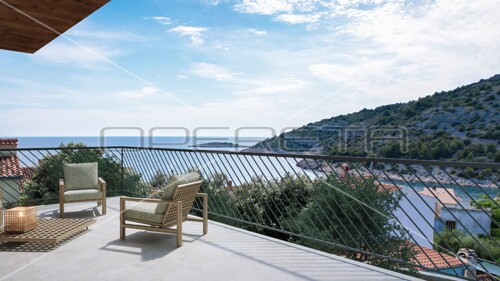 Novogradnja u Stivašnici, stan s tri terase i pogledom na more, 146 m2