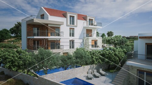 Luksuzni stan s terasom i pogledom na more u Stivašnici, 79,60 m2