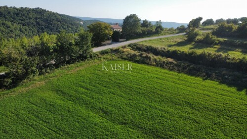 Istra - Oprtalj, građevinsko zemljište s projektom vile jedn