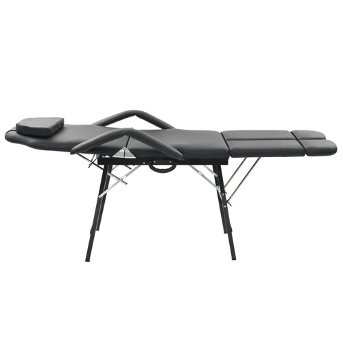 Prenosiva kozmetička stolica od umjetne kože 185 x 78 x 76 cm crna - NOVO