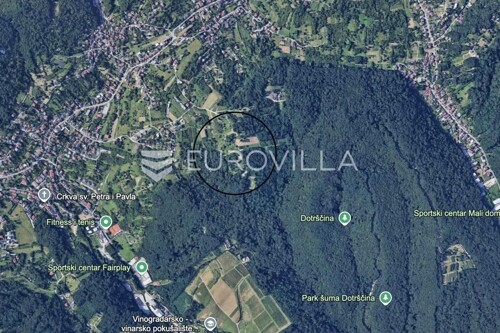 Zagreb, Markuševec, zemljište 2343 m2 u zelenoj zoni s legaliziranom kućic...