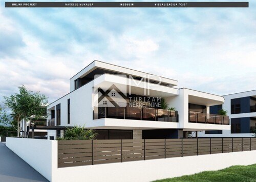 Mukalba - zemljište od 320m2 s projektom za dvojnu vilu s ba