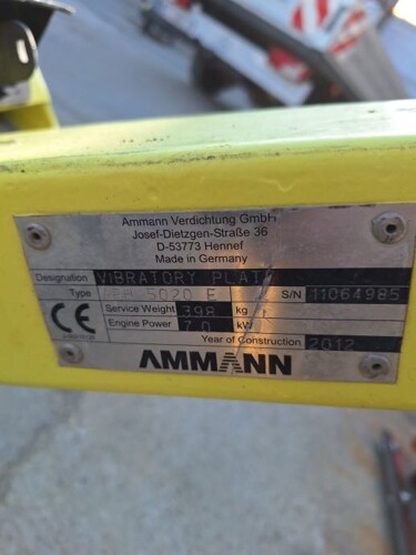 Vibro ploča Aman APH 5020E Težine 400 kg.
