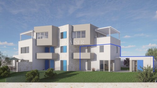 Novi Vinodolski – Dvoetažni stan u novogradnji 250 m od plaž