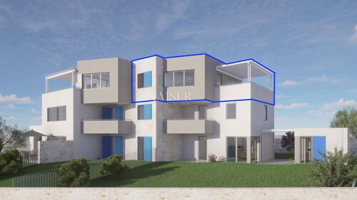 Novi Vinodolski – Dvoetažni stan u novogradnji 250 m od plaž