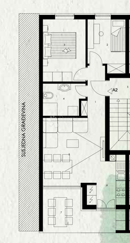A2 STAN NA 1. KATU 53.90 m2, novogradnja ZGRADA C