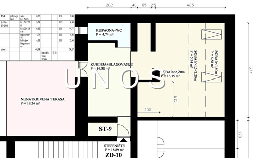 Centar (1s) 50 m2, terasa 20 m2, mirno