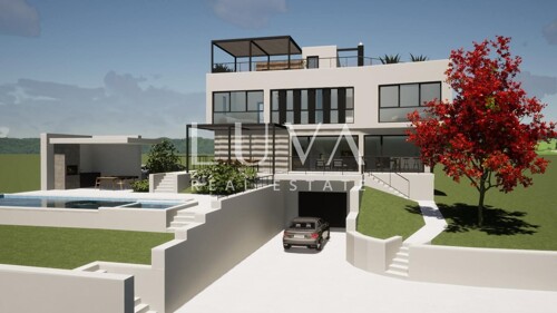 Kaštelir, luksuzna vila s bazenom i pogledom na more u izgra
