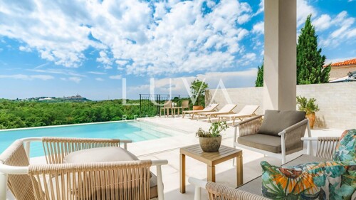 Buje, Istra, luksuzna vila s bazenom i panoramskim pogledom
