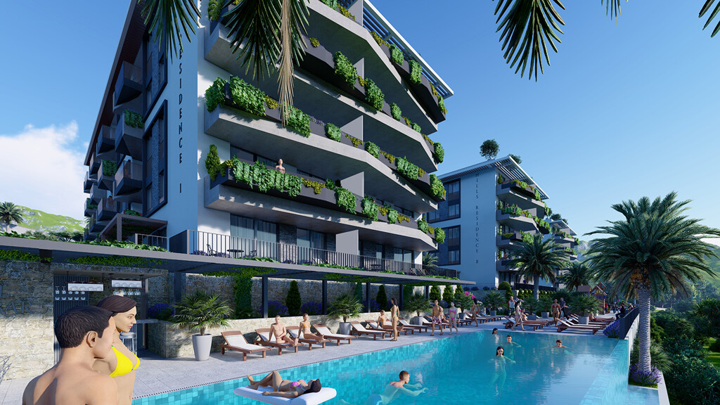 Stan:Makarska Hills Residence 1, kompleks s bazenima, koktel bar, jacuzzi