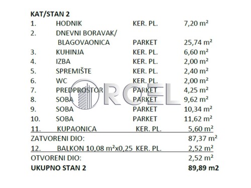 Četverosobni stan, Zagreb, Brestje, 89.89m2