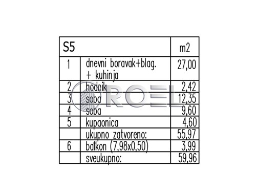 Trosobni stan, Zagreb, Malešnica, NKP 59.96 m2, novogradnja, prodaja