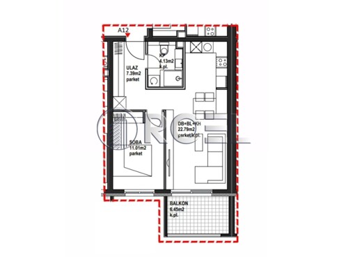 Dvosobni stan: Zagreb, Stenjevec, NKP 51.53m2