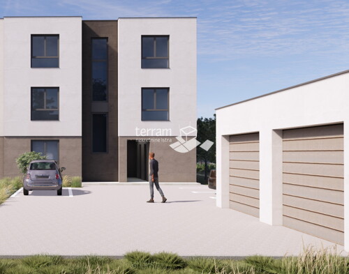 Istra, Pula, Valdebek stan 97,40m2, prizemlje, vrt 180m2, garaža, NOVO, #pro...