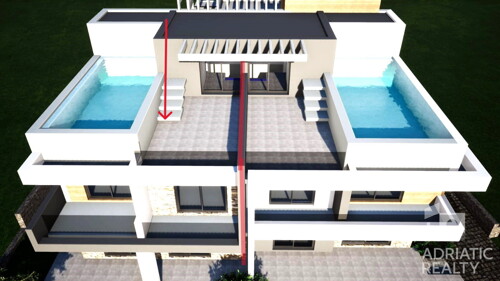 Jezera, otok Murter, luksuzni apartman s bazenom, 50 m od mora