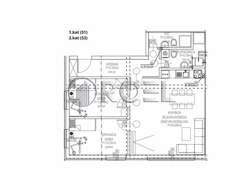 Trosobni stan, Gornji Stenjevec, Zagreb, NKP 103.74 m², prodaja