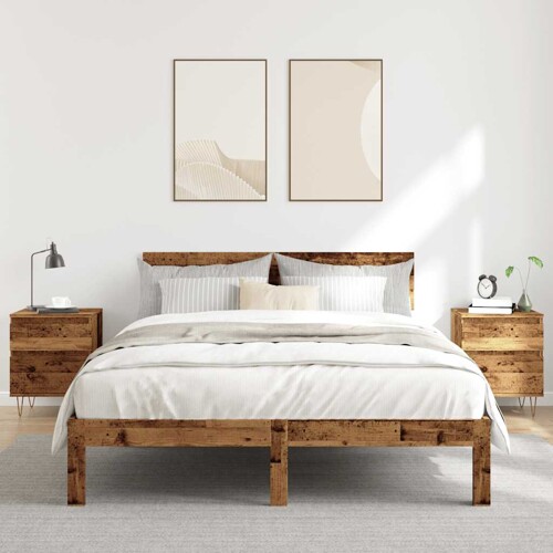 Noćni ormarići 2 kom Staro drvo 40x35x50 cm Konstruirano drvo - NOVO