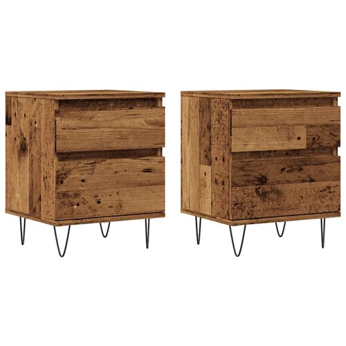 Noćni ormarići 2 kom Staro drvo 40x35x50 cm Konstruirano drvo - NOVO