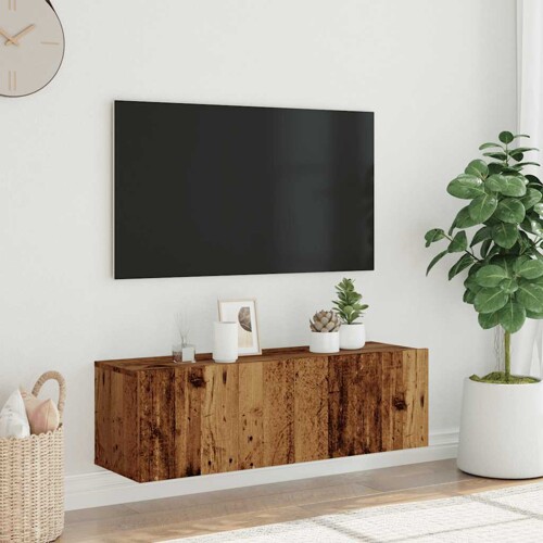Zidni TV ormarić staro drvo 100x30x30 cm konstruirano drvo - NOVO