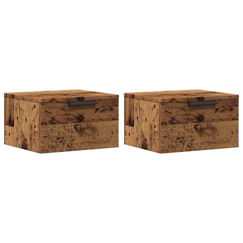Zidni noćni ormarići 2 kom Staro drvo 34x30x20 cm - NOVO