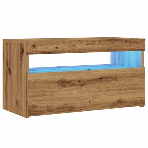 TV ormarić s LED svjetlima Artisan hrast 75x35x40 cm - NOVO