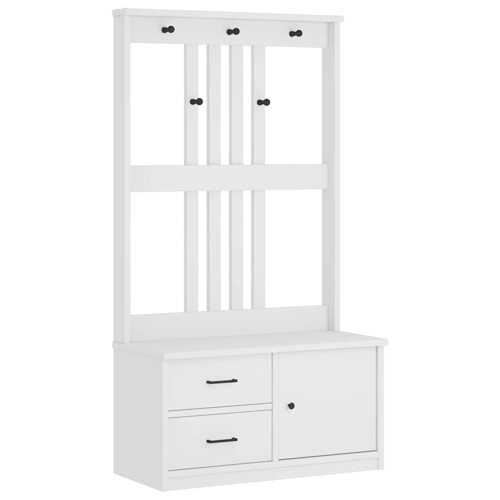 Drvo za dvoranu SANDENS bijelo 87x40x159,5 cm puno drvo bor - NOVO