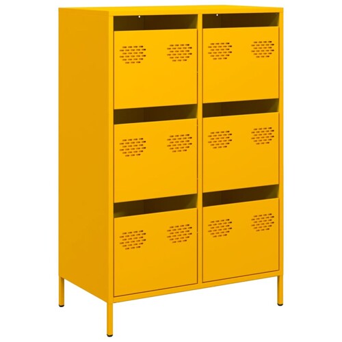 Visoka komoda boja senfa 68x39x101,5 cm od čelika - NOVO