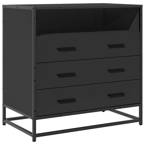 Ormar s ladicama crni 70x41x70 cm izrađeno drvo - NOVO