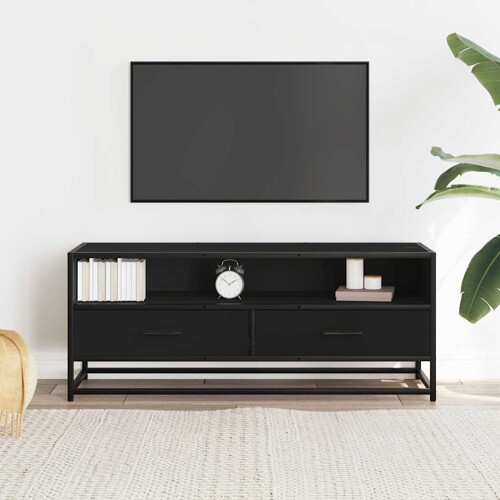 TV ormarić crni 100x34,5x40 cm Konstruirano drvo i metal - NOVO