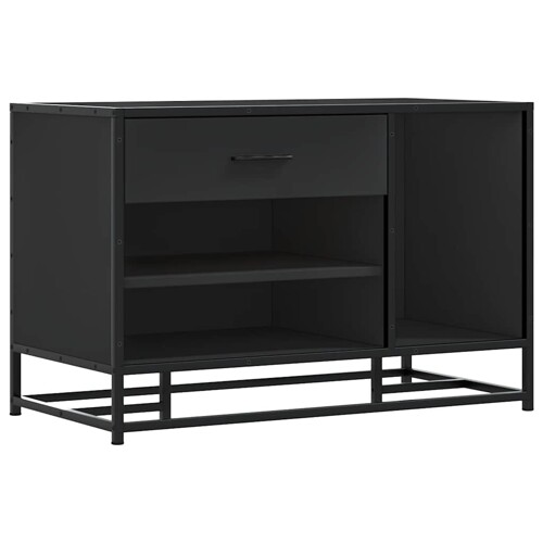 Klupa za cipele crna 80x40x53,5 cm od drveta i metala - NOVO