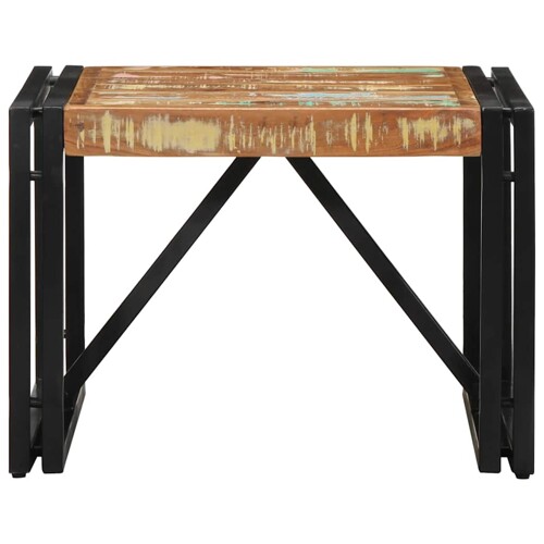 Stolić za kavu višebojna 50x50x35 cm masivnog obnovljenog drva - NOVO