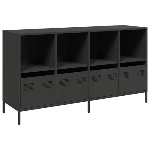 Komoda crna 135x39x73,5 cm hladno valjani čelik - NOVO