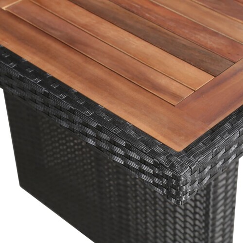 Vrtni stol od poliratana i masivnog bagremovog drva 240x90x74 cm - NOVO