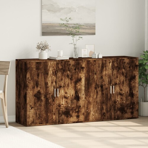Komoda 2 kom boja dimljenog hrasta 79x38x80cm konstruirano drvo - NOVO