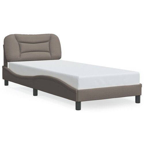 Okvir za krevet s LED svjetlima smeđesivi 80x200 cm od tkanine - NOVO