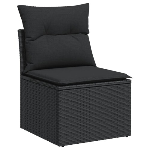 vidaXL-4-dijelni-set-vrtnih-sofa-od-poliratana-s-jastucima-crni - NOVO