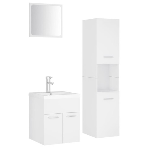 Set kupaonskog namještaja od iverice bijeli - NOVO