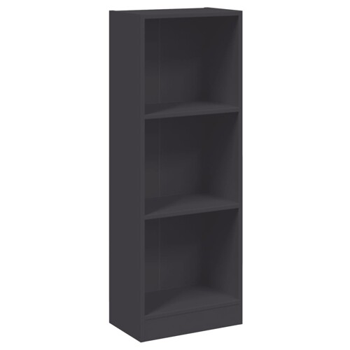 Ormarić za knjige s 3 razine sivi 40x24x109cm konstruirano drvo - NOVO